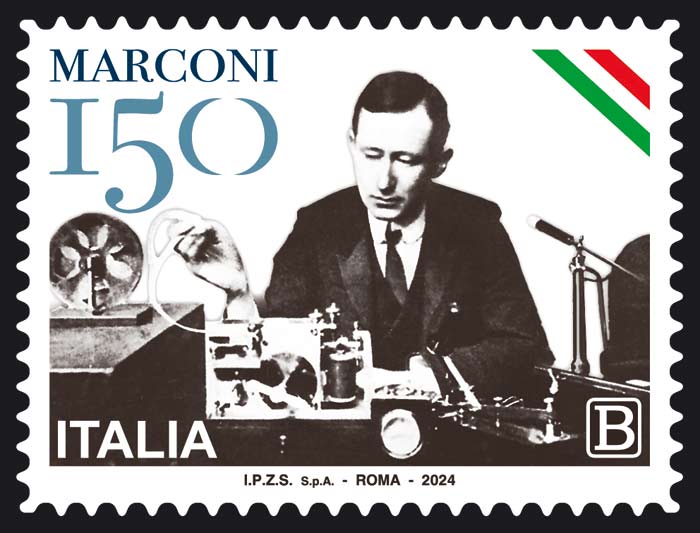 Presentato oggi, in occasione del Marconi Day, il francobollo per il 150° Anniversario della sua nascita